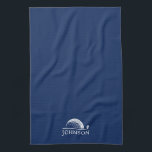 Golf Personalised Name Navy Blue Tea Towel<br><div class="desc">Personalised name in classic font on a navy blue kitchen towel with a ring clip and unique golf ball and golf club logo graphic design is a great golf gift or keepsake for a golfer,  caddy,  or golf club membership award.</div>