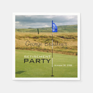 Golf Personalised Retirement Party Paper Napkin