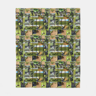 Golf Photo Collage And Logo, Medium Fleece Blanket