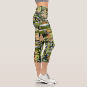 Golf Photo Collage Capri Leggings, Leggings