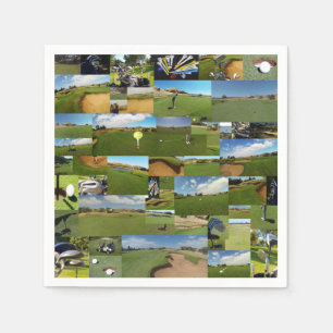 Golf Photo Collage, Paper Party Napkins