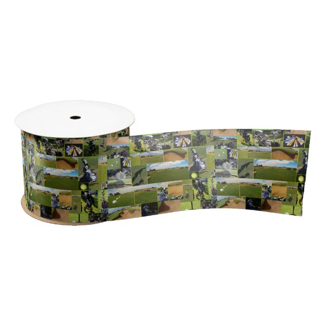 Golf Photo Collage, Satin Ribbon (Spool)