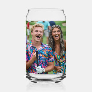 Golf Photo Customize Personalize Can Glass