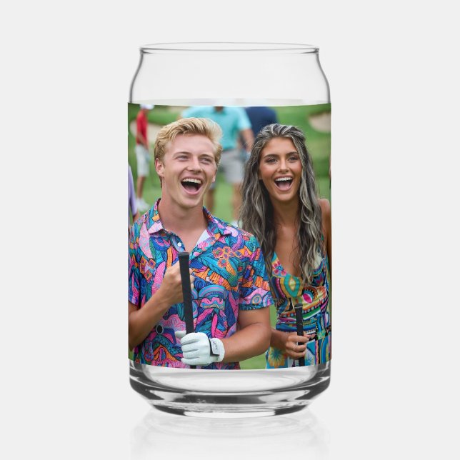 Golf Photo Customize Personalize Can Glass (Front)