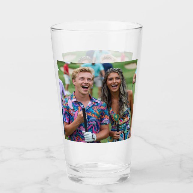 Golf Photo Customize Personalize Glass (Front)