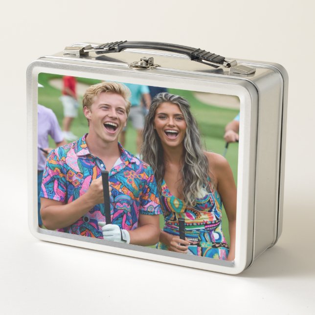 Golf Photo Customize Personalize Metal Lunch Box (Front)
