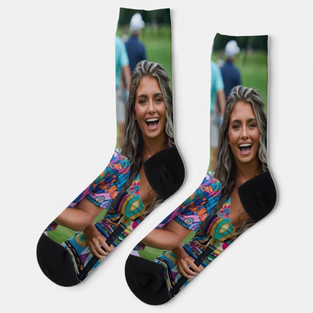 Golf Photo Customize Personalize Socks (Left)
