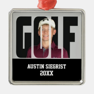 Golf Photo Keepsake Metal Tree Decoration