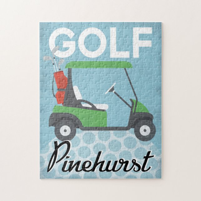 Golf Pinehurst - Retro Vintage Travel Jigsaw Puzzle (Vertical)
