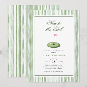 Golf Pink Baby Shower Invitation