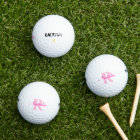 Golf pink monogram name & initial golf balls
