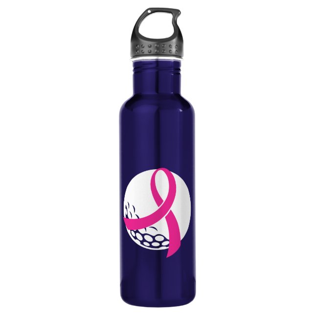 Golf Pink Ribbon Breast Cancer Awareness 710 Ml Water Bottle (Front)
