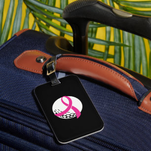 Golf Pink Ribbon Breast Cancer Awareness Luggage Tag