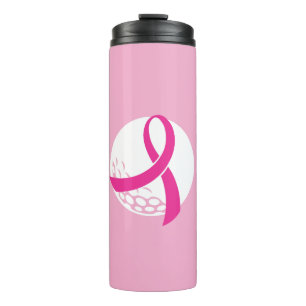 Golf Pink Ribbon Breast Cancer Awareness Thermal Tumbler