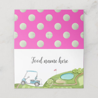 Golf Pink Tent Place Card Birthday Baby Shower