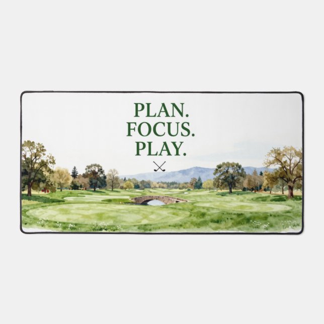 Golf Plan Focus Play for Golfer Desk Mat (Front)