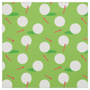 Golf Player Balls, Tees and Holes Fun Fabric