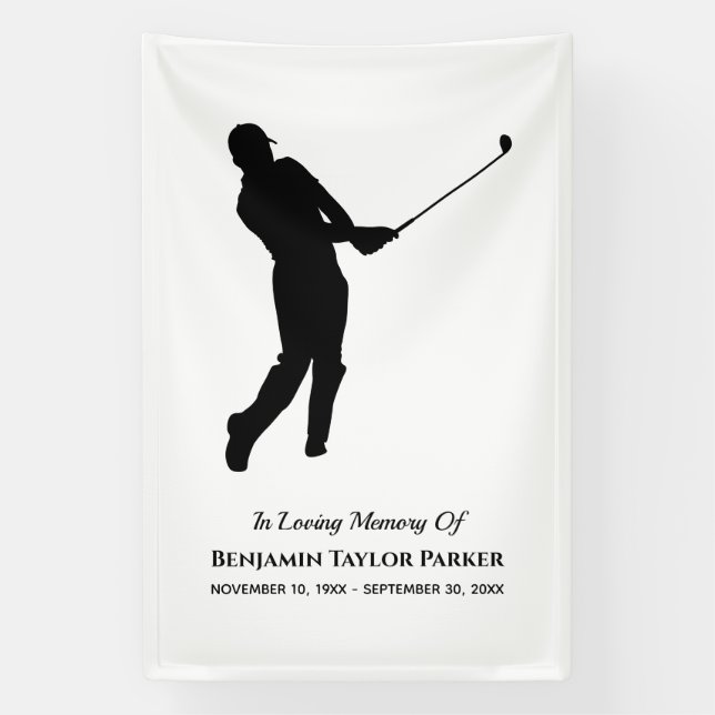 Golf Player Bereavement Sympathy Funeral Memorial Banner (Vertical)