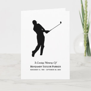 Golf Player Bereavement Sympathy Funeral Memorial Thank You Card