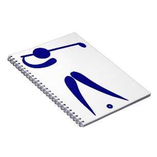 Golf Player Blue White Sports, add text and colour Notebook