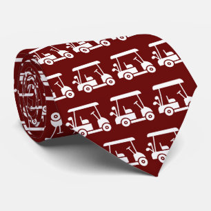 Golf Player Cart Red Tie