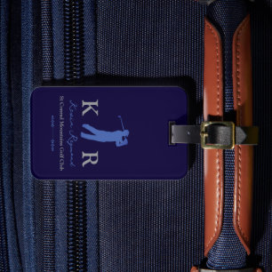 Golf Player Classic Blue Golfers Luggage Tag