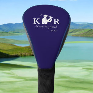 Golf Player Classic Monogram Golfer Blue Golf Head Cover