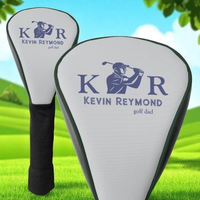 Golf Player Classic Monogram Golfers Golf Head Cover (Creator Uploaded)