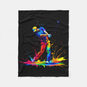 Golf Player Drip For Men Boys Youth Toddler Golf K Fleece Blanket