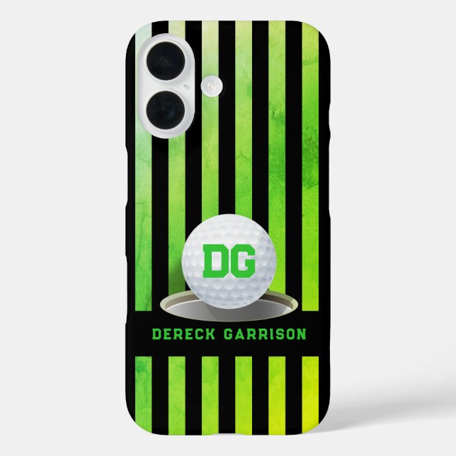 Golf Player | Fresh Green Initials Case-Mate iPhone Case (Back)