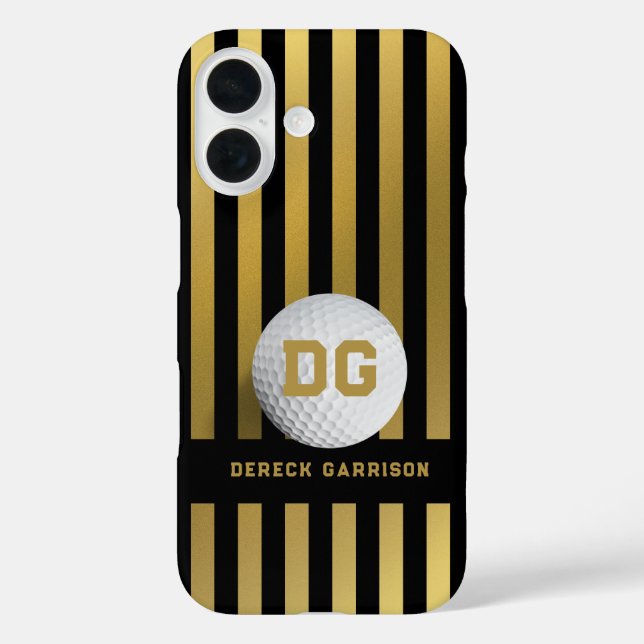 Golf Player | gold Initials Case-Mate iPhone Case (Back)