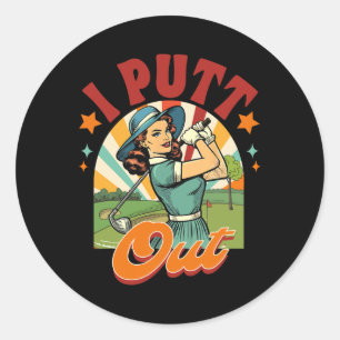 Golf Player Golfer Golf Club Par Tee Time I Putt O Classic Round Sticker