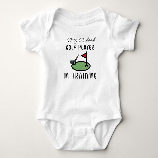 Golf Player in Training - Future Golfer Baby Bodysuit (Front)