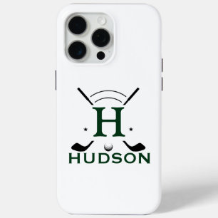 Golf Player Initial Name Custom Monogram iPhone 15 Pro Max Case