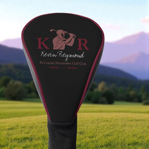 Golf Player Initials Script Name Golf Head Cover