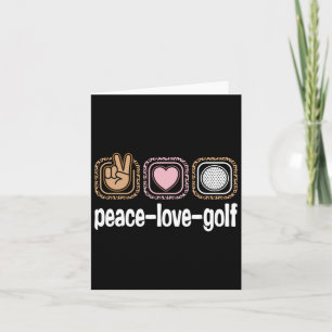Golf Player Leopard Print Women Girls Kids Peace L Card