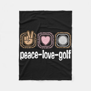 Golf Player Leopard Print Women Girls Kids Peace L Fleece Blanket