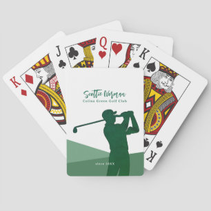 Golf Player Man with Golf Club Green Playing Cards