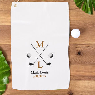 Golf Player Monogram logo golf towel