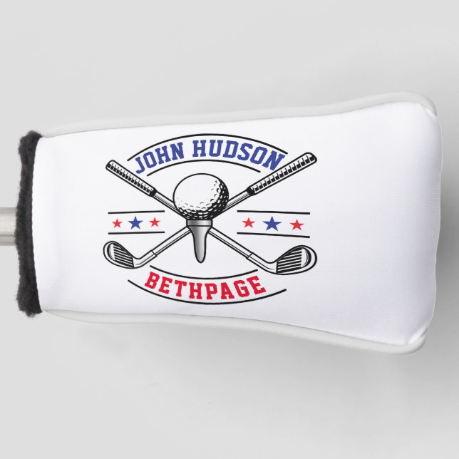 Golf Player Monogram Template Golf Head Cover (Front)