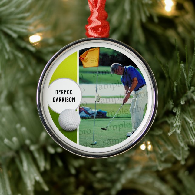 Golf Player Photo | Personalizable Metal Tree Decoration (Tree)