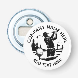 Golf Player Pine Trees Add Name Bottle Opener