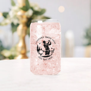 Golf Player Pine Trees Add Name Can Glass