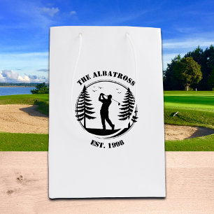 Golf Player Pine Trees Add Name Medium Gift Bag