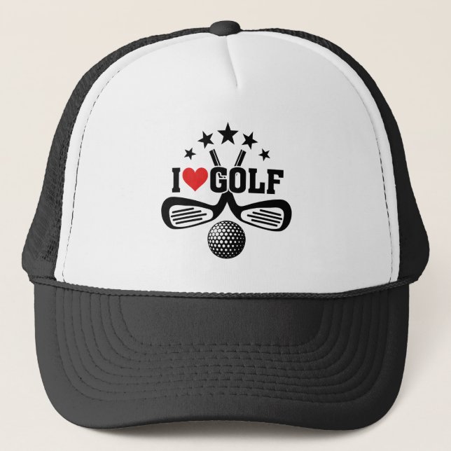 Golf players, I Love Golf Trucker Hat (Front)