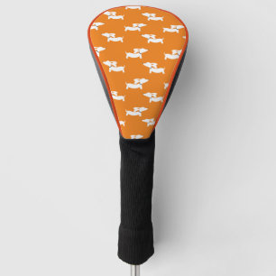 Golf Playing Dachshund Mum Orange  Golf Head Cover