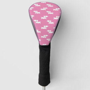 Golf Playing Dachshund Mum Pink Golf Head Cover
