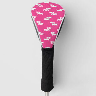 Golf Playing Dachshund Mum Pink  Head Cover