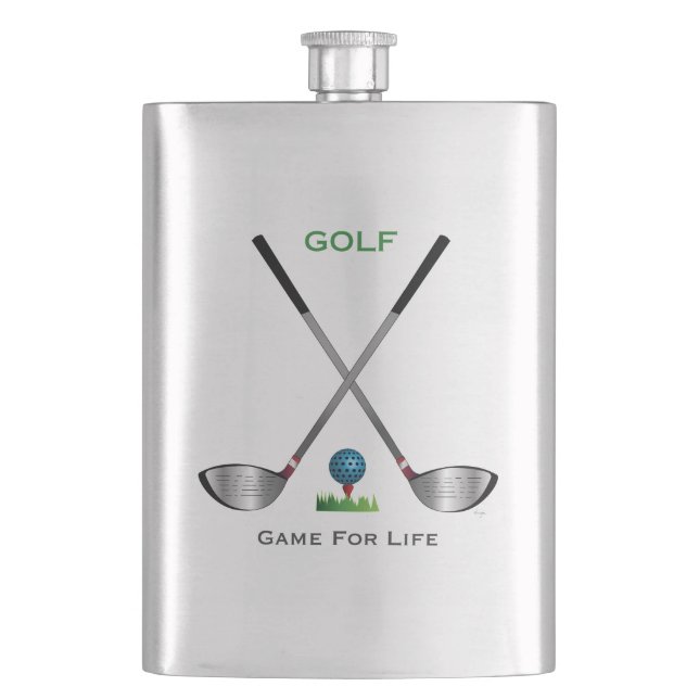 GOLF- Playing Golf is my JOB Hip Flask (Front)