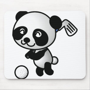 Golf Playing Panda Mouse Mat